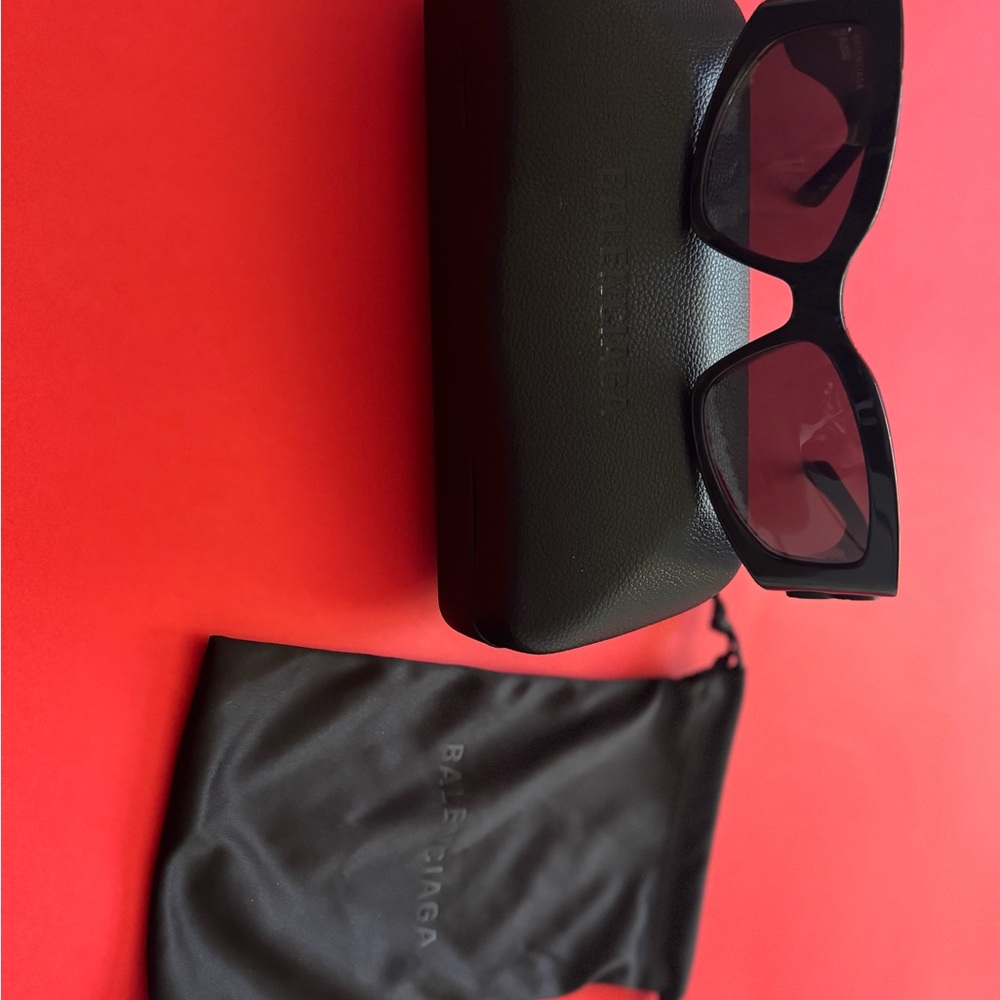 Balenciaga Black Sunglasses with Case and Pouch